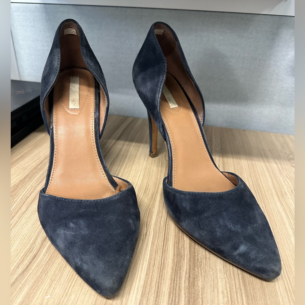 H&M Genuine Navy Suede Heels
